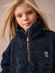 Superdry Navy 1/4 Zip Teddy Fleece - Image 3 of 9