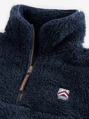 Superdry Navy 1/4 Zip Teddy Fleece - Image 7 of 9