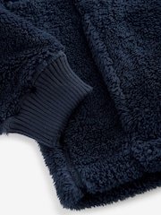 Superdry Navy 1/4 Zip Teddy Fleece - Image 8 of 9