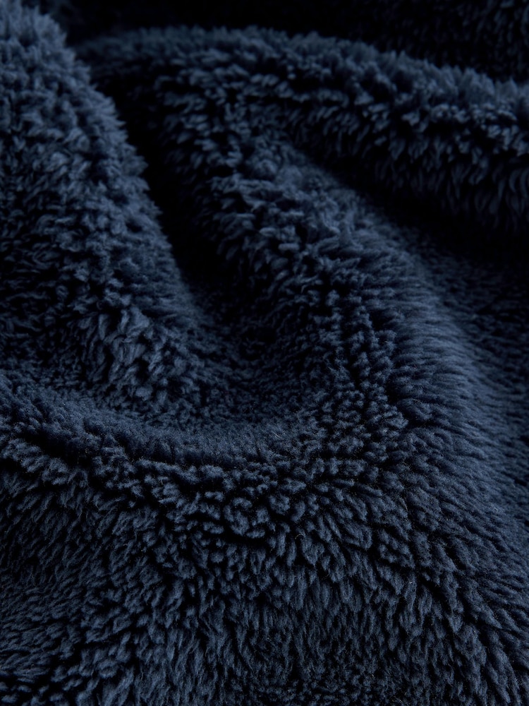 Superdry Navy 1/4 Zip Teddy Fleece - Image 9 of 9