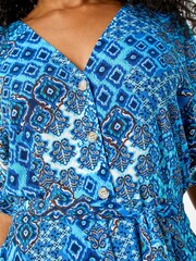 Roman Blue Petite Boho Print Playsuit - Image 5 of 5