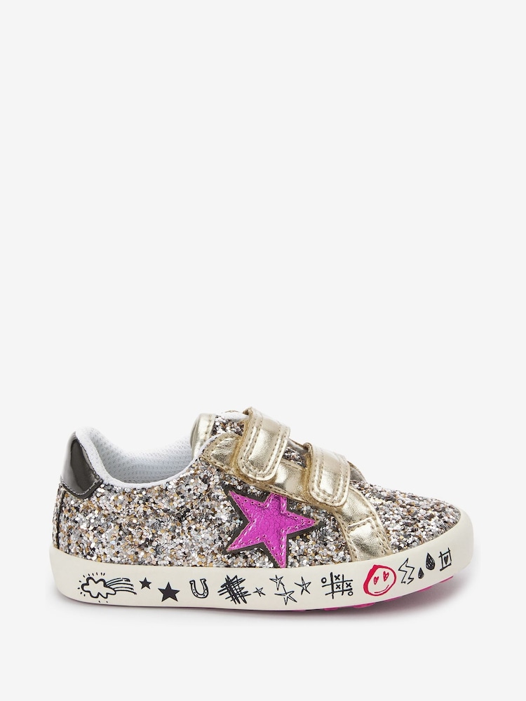 Gold Wide Fit (G) Star Trainers - Image 2 of 6 Gold Wide Fit (G) Star Trainers - Image 2 of 6