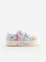 Blue Rainbow Wide Fit (G) Embellished Touch Fasten Strap Trainers - Image 2 of 5
