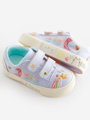 Blue Rainbow Wide Fit (G) Embellished Touch Fasten Strap Trainers - Image 3 of 5