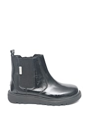 Toezone Patent Leather Side Zip and Side Elastic Black Boots - Image 1 of 7