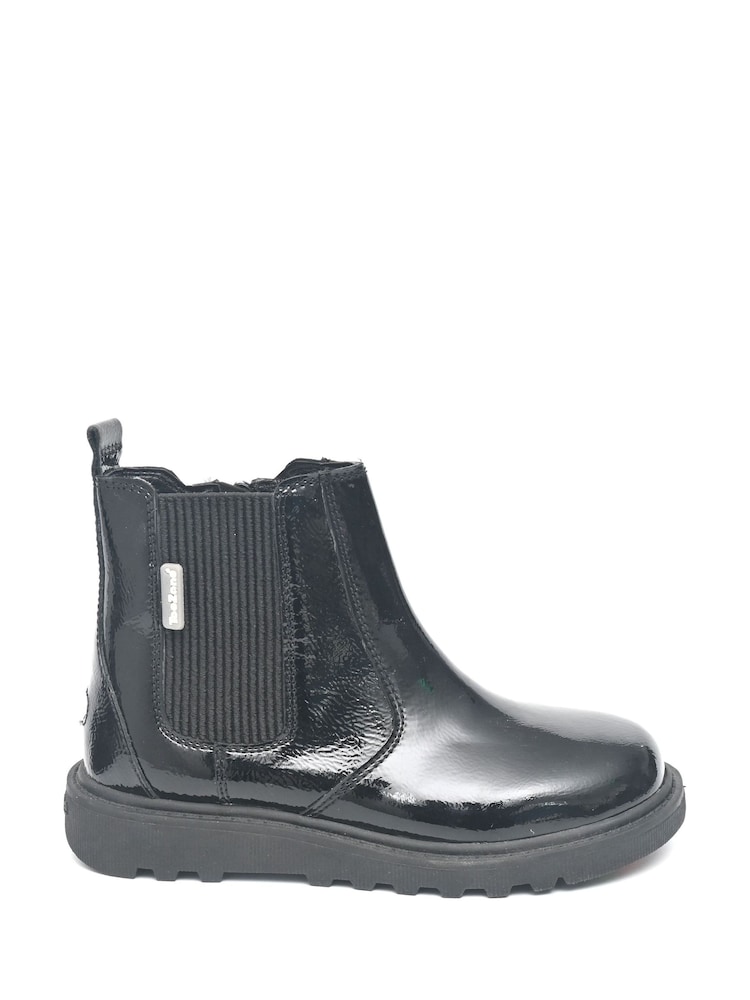 Toezone Patent Leather Side Zip and Side Elastic Black Boots - Image 1 of 7