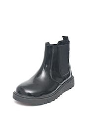 Toezone Patent Leather Side Zip and Side Elastic Black Boots - Image 2 of 7