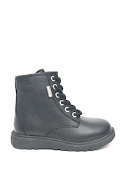 ToeZone August All Leather Side Zip and Lace Black Boots - Image 1 of 6
