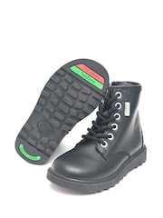ToeZone August All Leather Side Zip and Lace Black Boots - Image 3 of 6