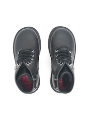 ToeZone August All Leather Side Zip and Lace Black Boots - Image 4 of 6