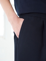 Navy EDIT Textured Pleated Trousers - Image 4 of 8