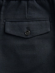 Navy EDIT Textured Pleated Trousers - Image 7 of 8