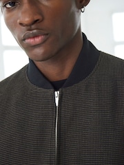 Brown EDIT Textured Bomber Jacket - Image 4 of 10