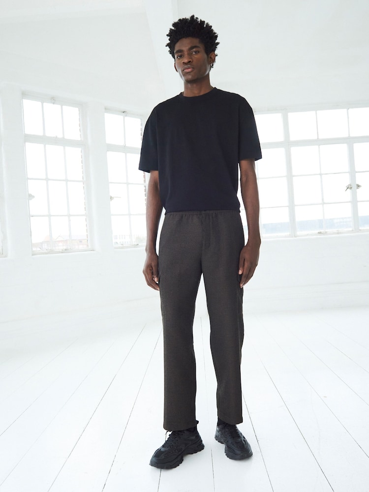 Brown EDIT Textured Cargo Trousers - Image 2 of 7 Brown EDIT Textured Cargo Trousers - Image 2 of 7
