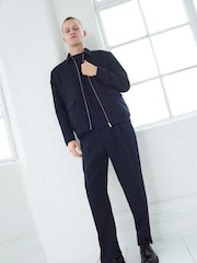 Navy Blue EDIT Textured Blouson Jacket - Image 2 of 11