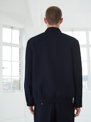 Navy Blue EDIT Textured Blouson Jacket - Image 3 of 11