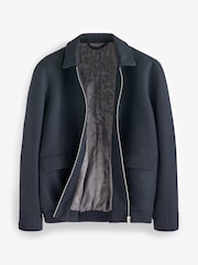 Navy Blue EDIT Textured Blouson Jacket - Image 8 of 11