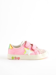 Pink Wide Fit (G) Star Touch Fasten Trainers - Image 2 of 6