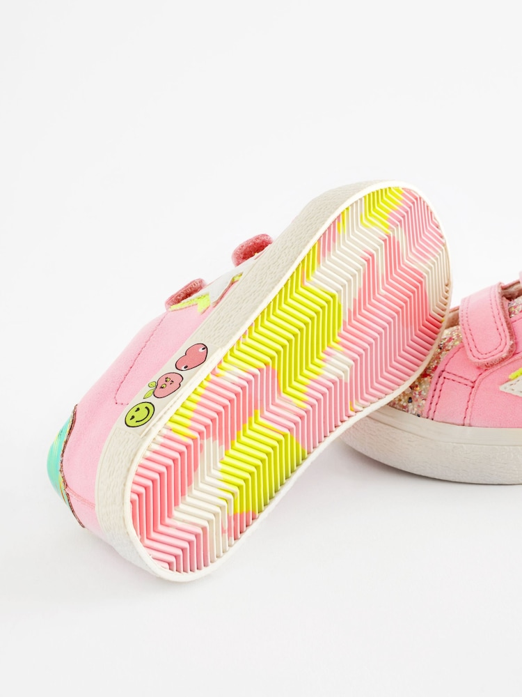 Pink Wide Fit (G) Star Touch Fasten Trainers - Image 6 of 6