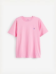 Rose - T-shirt Polo Ralph Lauren bleu 100% coton à col rond - Image 1 of 4