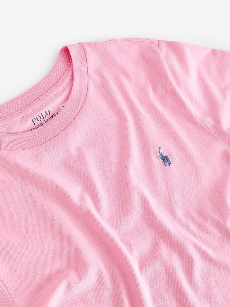 Rose - T-shirt Polo Ralph Lauren bleu 100% coton à col rond - Image 3 of 4