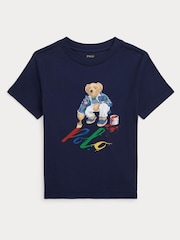 Polo Ralph Lauren Navy Polo Bear Cotton Jersey T-Shirt - Image 1 of 3