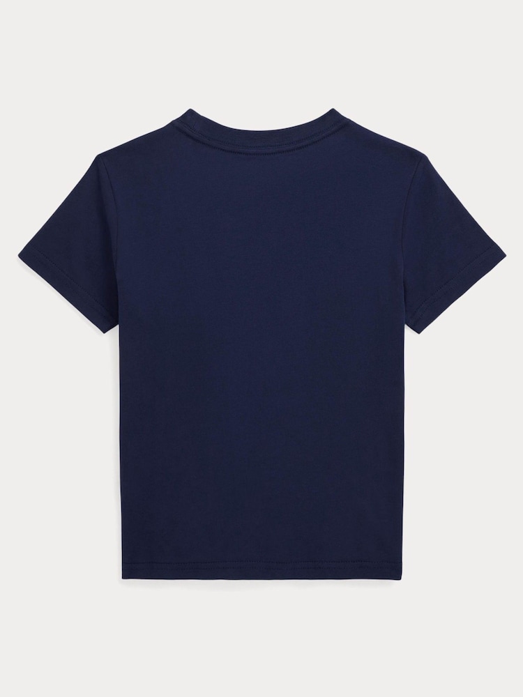 Polo Ralph Lauren Navy Polo Bear Cotton Jersey T-Shirt - Image 2 of 3