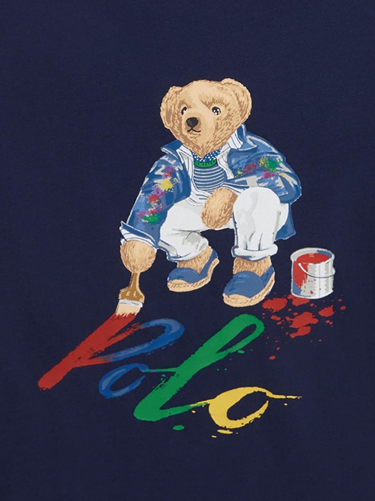Polo Ralph Lauren Navy Polo Bear Cotton Jersey T-Shirt - Image 3 of 3