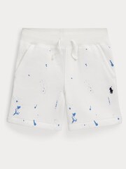 Polo Ralph Lauren PaintSplatterPrint Fleece White Shorts - Image 1 of 2