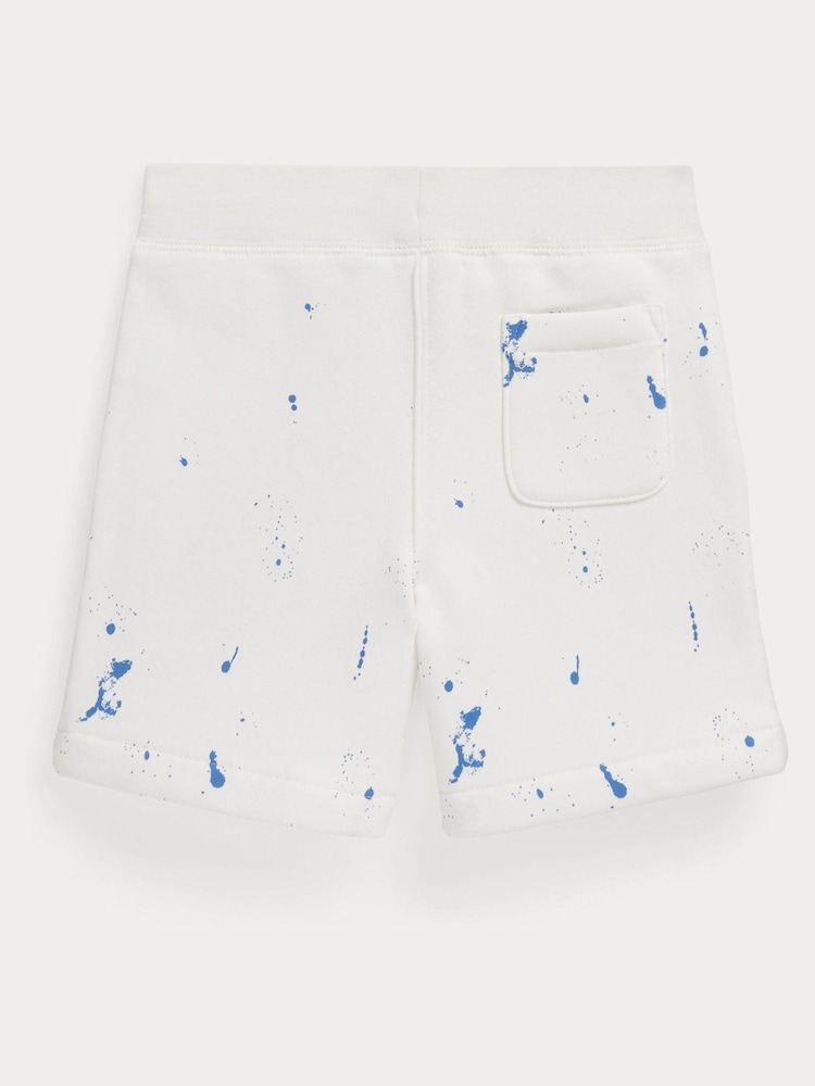 Polo Ralph Lauren PaintSplatterPrint Fleece White Shorts - Image 2 of 2