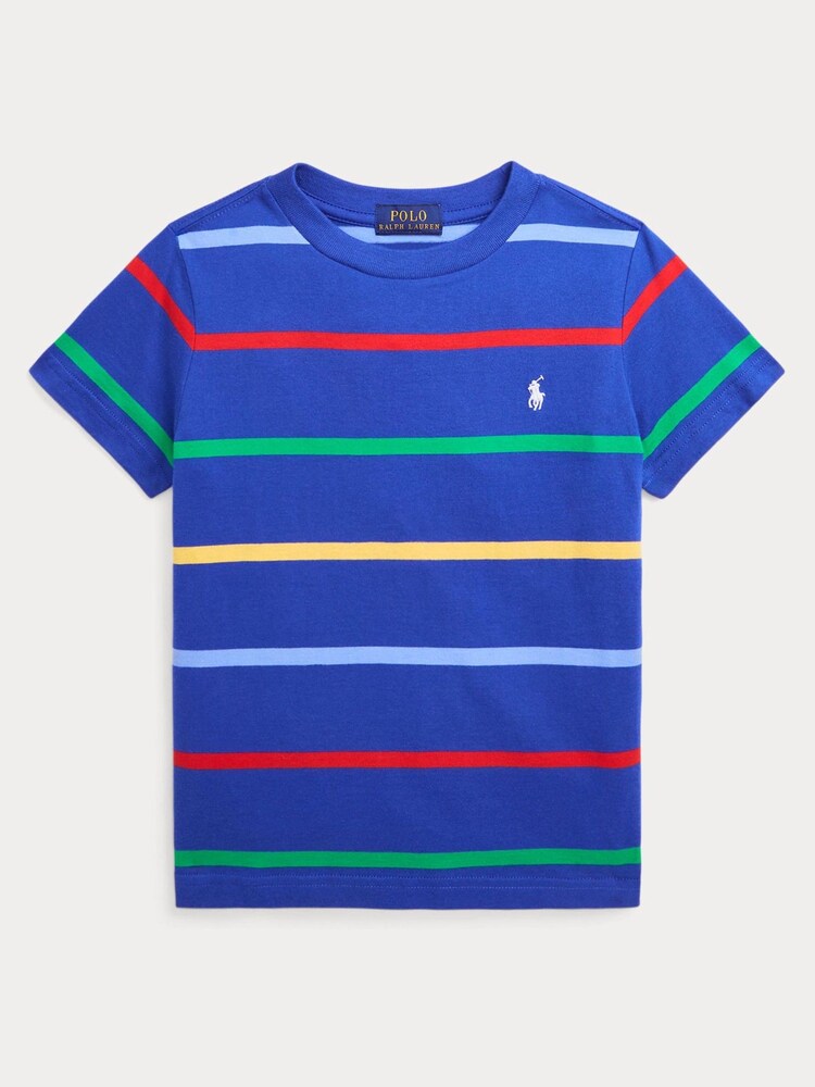 Polo Ralph Lauren Blue Striped Cotton Jersey T-Shirt - Image 1 of 4