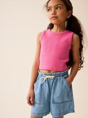 Pink Boxy Rib Vest (3-16yrs) - Image 1 of 7