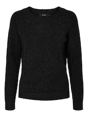 VERO MODA Black Round Neck Soft Touch Cosy Knitted Jumper - Image 6 of 7