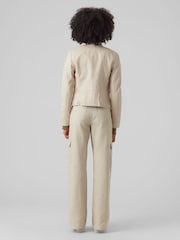 Кремовый - VERO MODA байкерская куртка без воротника из искусственной кожи - Изображение 3 из 5