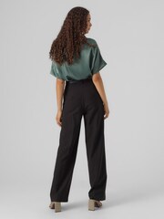 VERO MODA Green Short Sleeve Satin Top - Image 3 of 5
