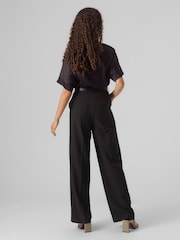 VERO MODA Black Short Sleeve Satin Top - Image 3 of 5