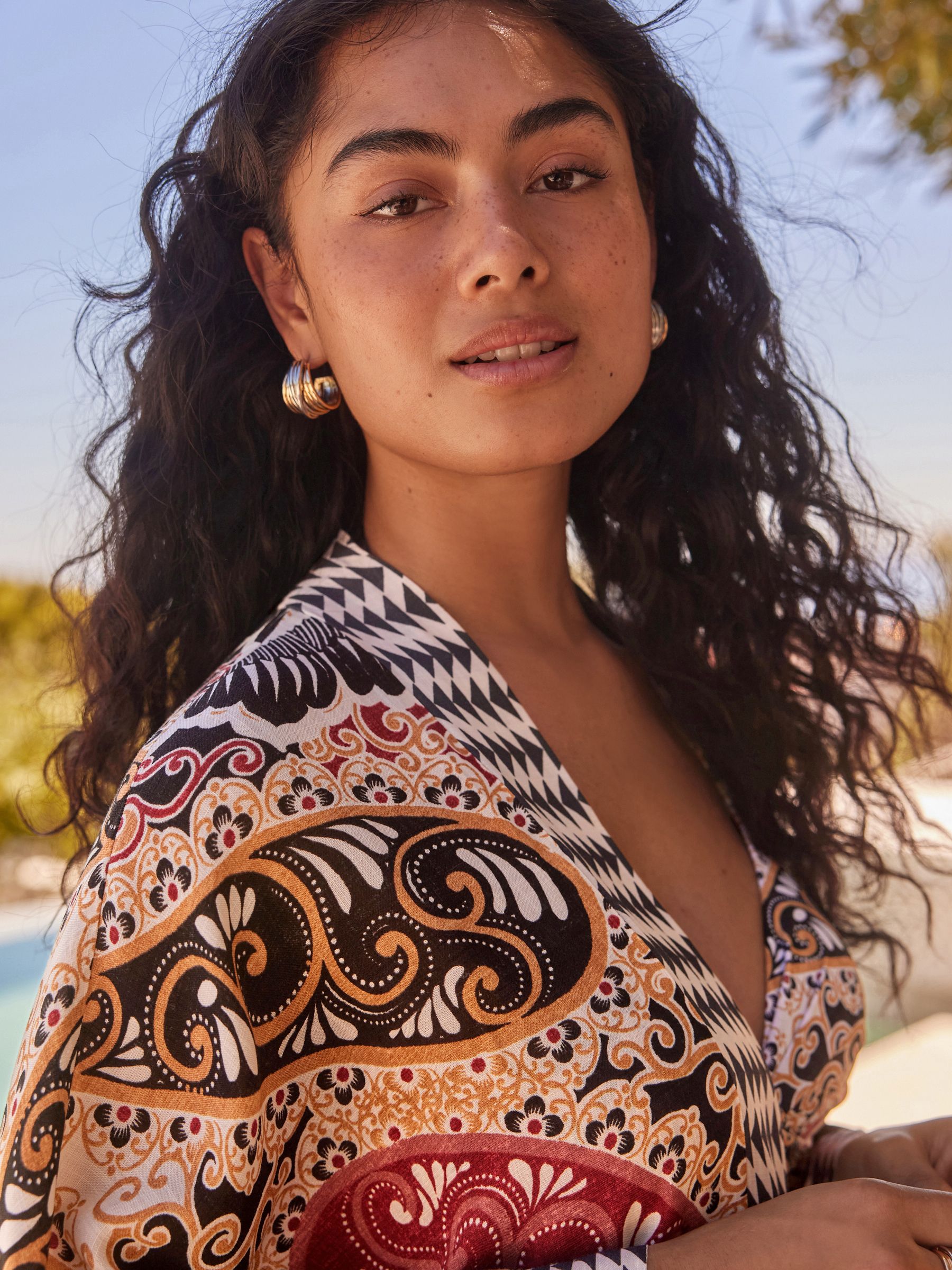 Buy Brown/Cream Paisley Floral Longline Kimono Cover-Up from