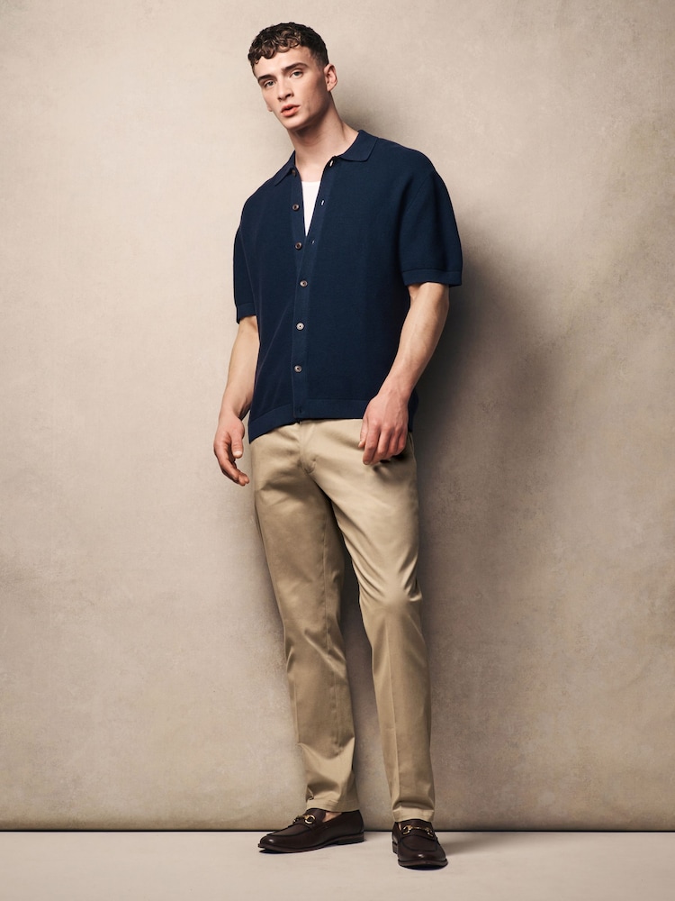 Stone Stretch Sateen Chino Trousers - Image 2 of 9 Stone Stretch Sateen Chino Trousers - Image 2 of 9