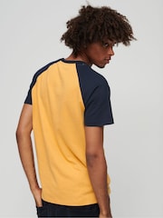 Superdry Yellow Essential Logo Baseball T-Shirt - Image 3 of 3
