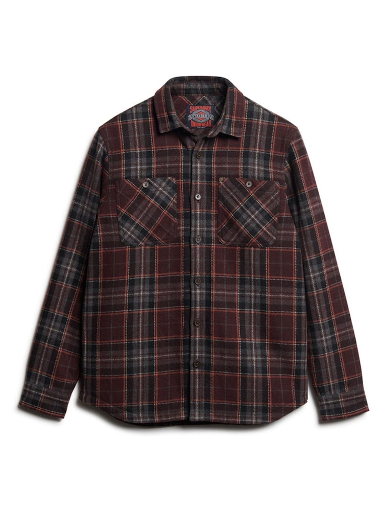 Superdry Brown The Merchant Store Moleskin Overshirt - Image 4 of 6