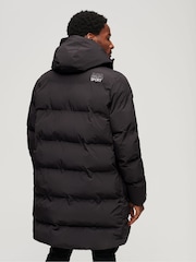 Superdry Black Hooded Longline Padded Jacket - Image 3 of 6