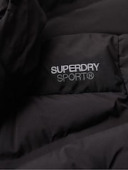 Superdry Black Hooded Longline Padded Jacket - Image 6 of 6