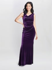 Gina Bacconi Selena Samt-Maxikleid, Violett - Bild 3 von 5