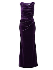 Gina Bacconi Selena Samt-Maxikleid, Violett - Bild 5 von 5