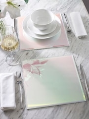 Set of 2 Pink Lustre Glass Placemats - Image 1 of 4