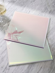 Set of 2 Pink Lustre Glass Placemats - Image 3 of 4