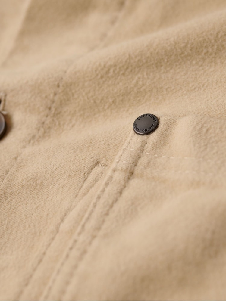 Superdry Taupe The Merchant Store Moleskin Overshirt - Image 6 of 7