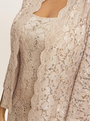 Бежевое платье с курткой и пайетками Gina Bacconi Kayla - Image 5 of 6