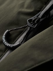 Superdry Green Hooded Longline Padded Coat Jacket - Image 7 of 7