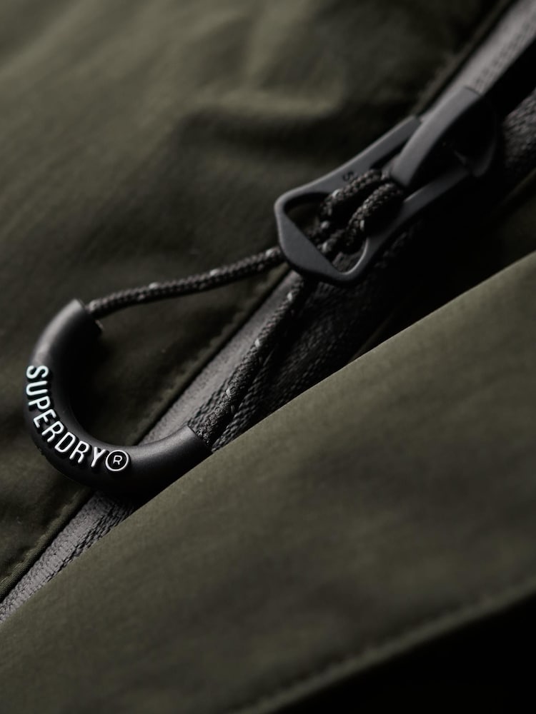 Superdry Green Hooded Longline Padded Coat Jacket - Image 7 of 7